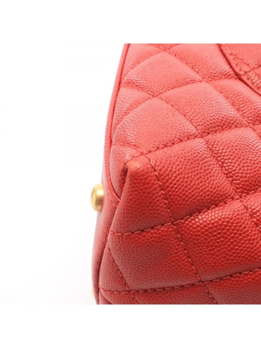Chanel Handbag Coco Handle 29 Top Flap Bag Quilted Red Caviar Leather 2-Way